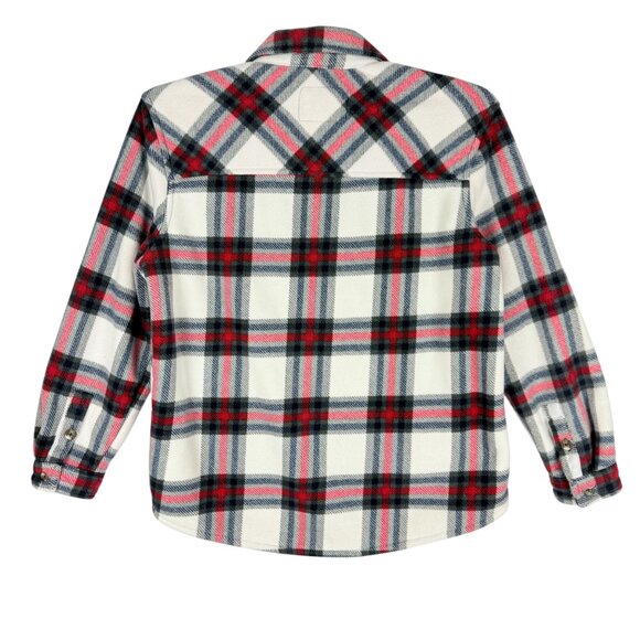 Sage Collective Women's Full Lined Plaid Fleece Grey/Red Shirt Jacket Size M - Picture 2 of 10